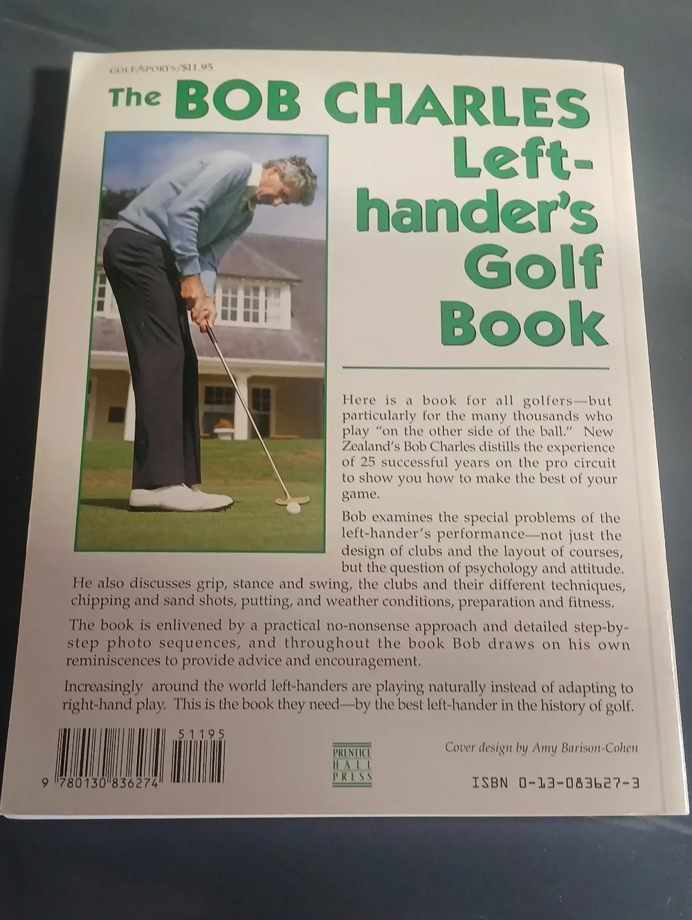 Bob Charles Left-hander's Golf Book - Green & White Cover